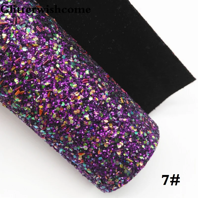 7 Glitterwishcome 21X29 см А4 Размер синтетическая кожа, плотная блестящая кожа, искусственная ткань из искусственной кожи винил для бантов, GM049A - Цвет: 7