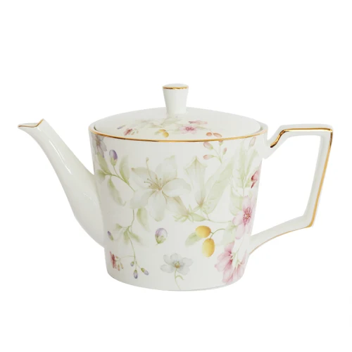 teapot Ручная роспись фарфоровые чайные чашки костяного фарфора королевская керамика традиционная кофейная чашка блюдце набор Xicaras Taza винтажные золотые чайные чашки E5 - Цвет: teapot