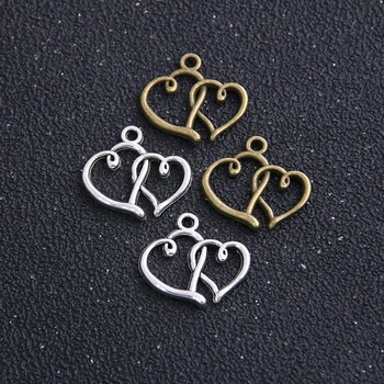 

20pcs/lot 16*12mm Antique Lovely Mini moon Hearts Charm Pendant Jewelry Findings Metal Materials