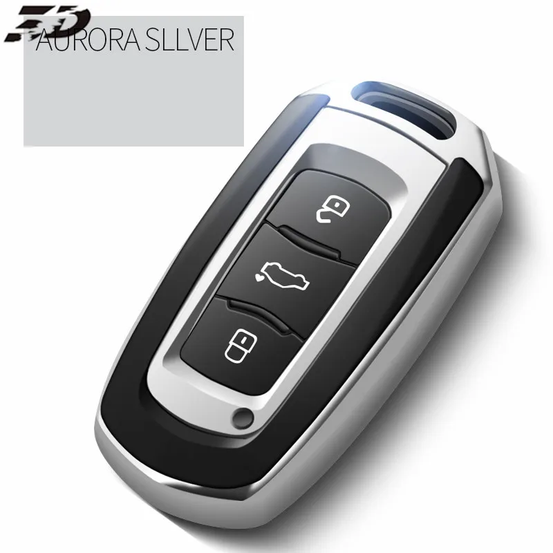 Чехол для ключей из ТПУ для Geely Atlas emgrand ec7 Boyue NL3 EX7 SUV GT GC9 borui автомобильный чехол для дистанционного ключа - Название цвета: silver