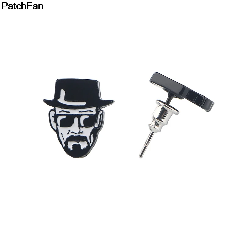 12 пар/лот, серьги Patchfan Breaking Bad, эмаль, Цинковый Шарм, креативные, вечерние, для женщин, сувенир, подарок, ювелирное изделие для фанатов A2393