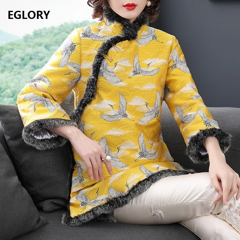 

High Quality Parka Jacket 2019 Autumn Winter Yellow Purple Parka Women Rabbit Hair Patchwork Casual Vintage Parka Coat Outerwear