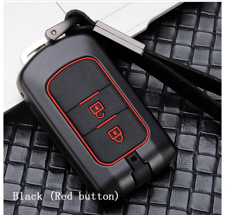 A Black red button Автомобильный металлический корпус ключа для Mitsubishi asx L200 lancer Pajero sport outlander 3 xl, умный чехол для ключа автомобиля, чехол для ключей в деловом стиле для автомобиля - Название цвета: A Black red button