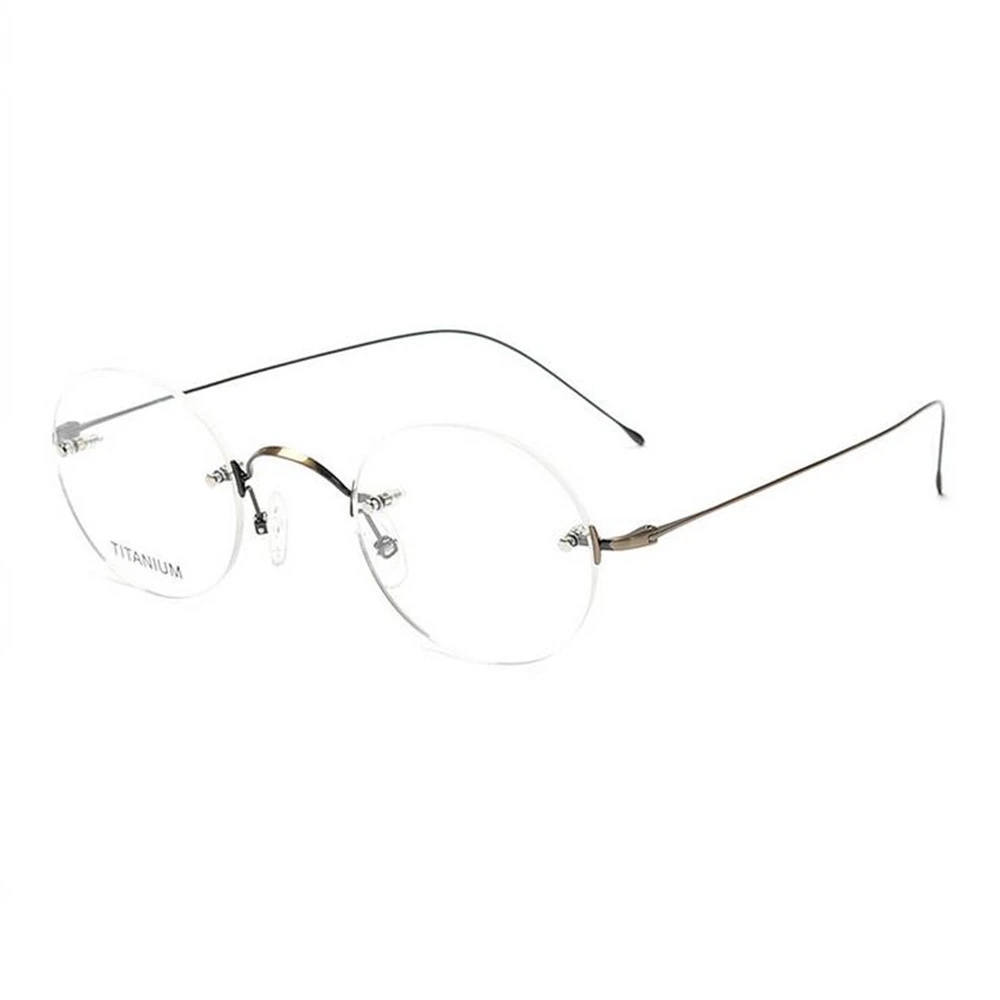 チタンリムレス眼鏡スティーブジョブズメンズラウンドアイウェアrx光学軽量メガネ Men S Eyewear Frames Aliexpress