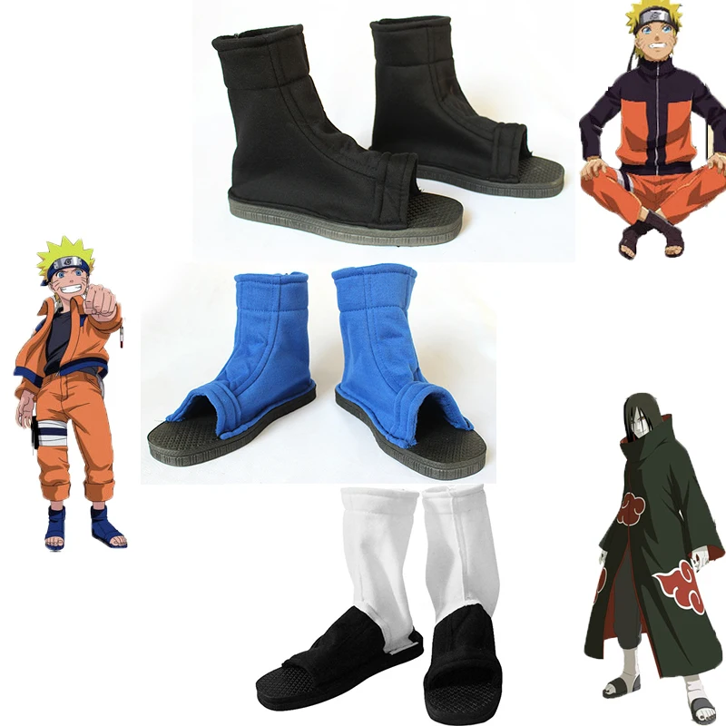 

Anime Cosplay Shoes Akatsuki Nanja Uzumaki Sakura Sasuke Black Blue Cotton Soft Sandals Ninja Boots Kakashi Shoes