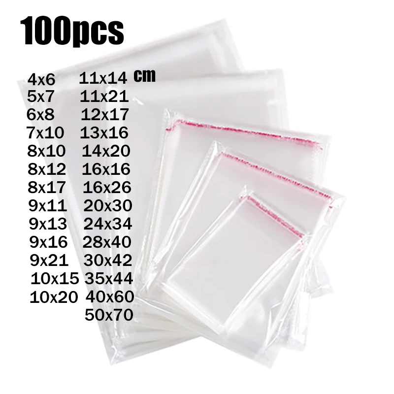

High-end Clear Self adhesive Cellophane bags For Gifts Candy Jewelry storage package Self-adhesive bag Plastic Self Sealing bag
