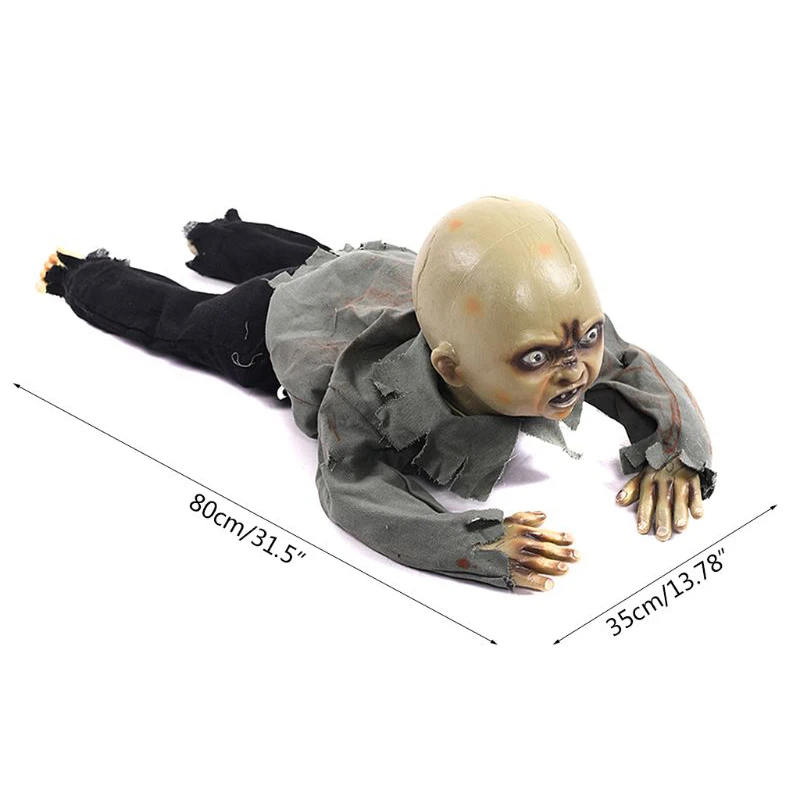 Animated Crawling Baby Zombie Scary Ghost Babies Doll Haunted Halloween Decor Props Supplies