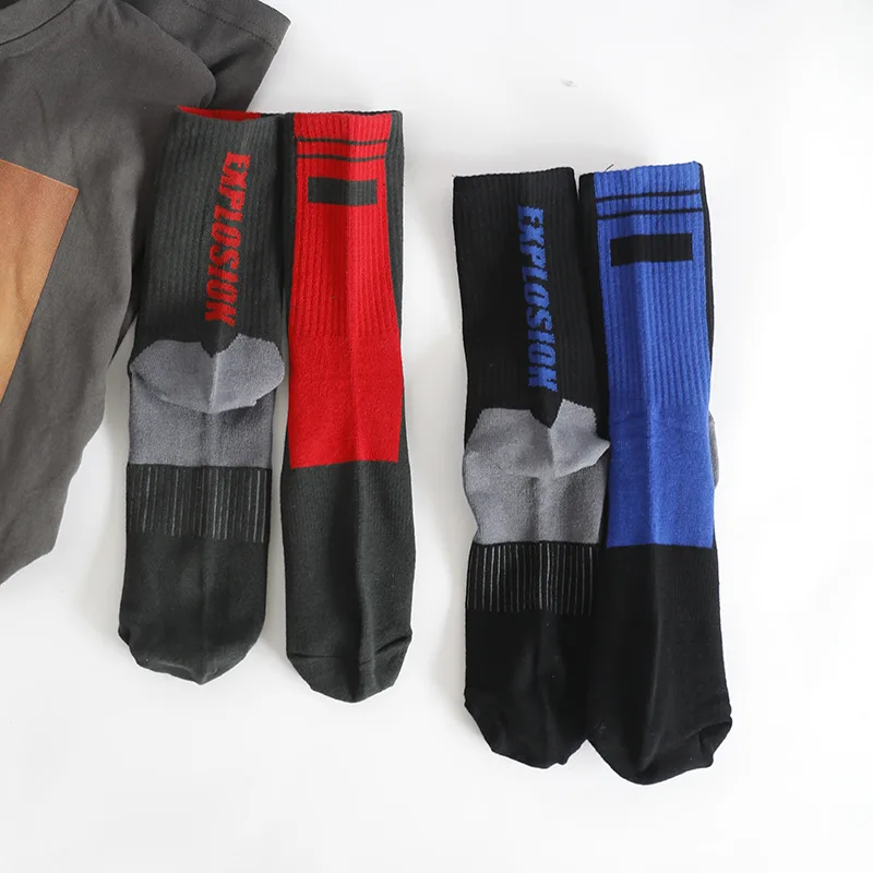 Осень-зима, контрастные цвета, с буквенным принтом, хлопковые женские носки, трендовые, хип-хоп, скейтборд, спортивные носки, Harajuku, унисекс, пара носков