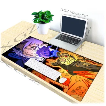 

XGZ Naruto Duel Anime Large Game Black Lock-edge Mouse Pad Custom Table Mat Non-slip Fashion Coaster Washable 60x30/90x40 XXL