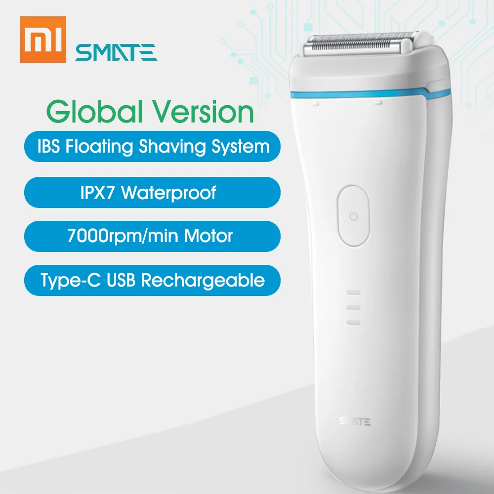 Белый Новинка для Xiaomi SMATE ST-W382 электробритвы для мужчин Портативный станок для бритья Водонепроницаемая Мужская электрическая бритва Магнитная режущая головка - Цвет: Белый