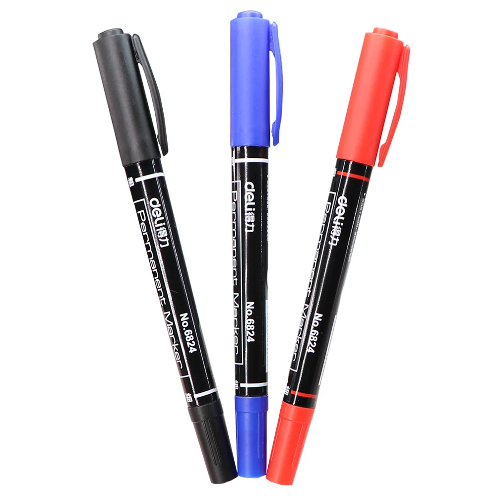 1PC Small Two-Headed Marker Pen Waterproof Garden Fadeless Black Ink Token Pen Gardening Plant Labeling Stationery Supplier
