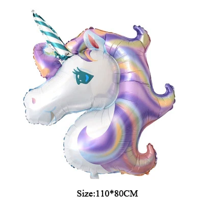 Large unicorn 3 1 шт. 57*58 см розовый маленький воздушный шар Лошадь Единорог гелиевый воздушный шар покрытый фольгой детские игрушки свадьба день рождения животные вечерние принадлежности для декора - Цвет: Large unicorn 3