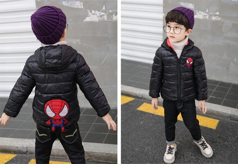 Г. Осенне-зимняя детская куртка «Человек-паук» для мальчиков, одежда повседневная детская куртка теплая верхняя одежда с капюшоном для малышей, пальто От 1 до 5 лет