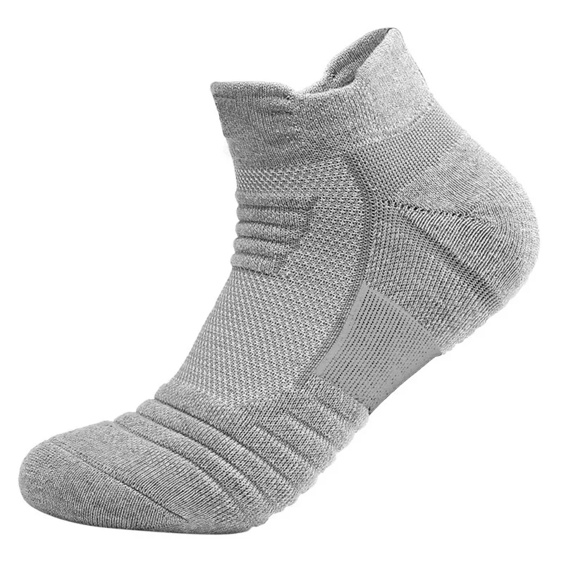 Мужские спортивные толстые баскетбольные Носки, 4 пары в упаковке зимние теплые однотонные мужские хлопковые короткие носки большого размера 44464749 - Цвет: Серый