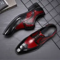 Роскошные брендовые нарядные туфли для мужчин из натуральной кожи в британском стиле; мужская повседневная обувь в стиле ретро; большие