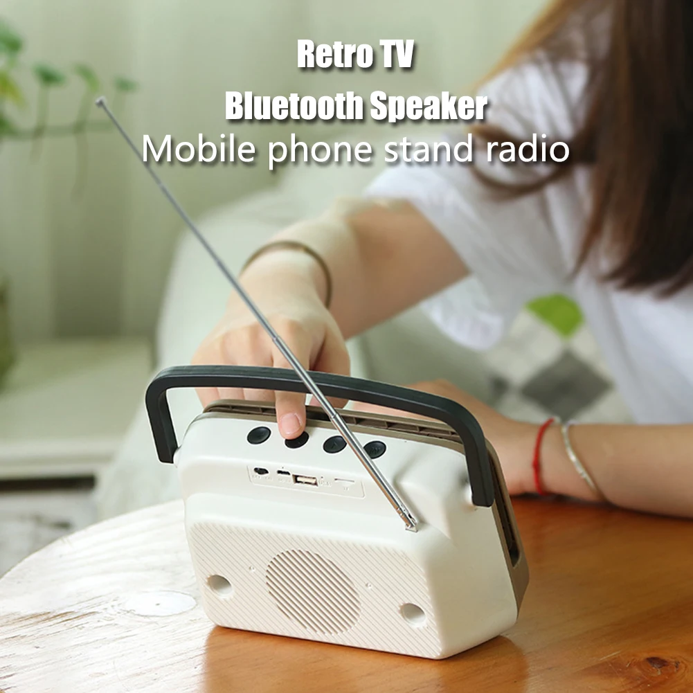 Bluetooth Динамик резонирующей коробки держатель телефона Перезаряжаемые аудио форма TV Портативный Беспроводной стерео ретро мини-фильмов ручной