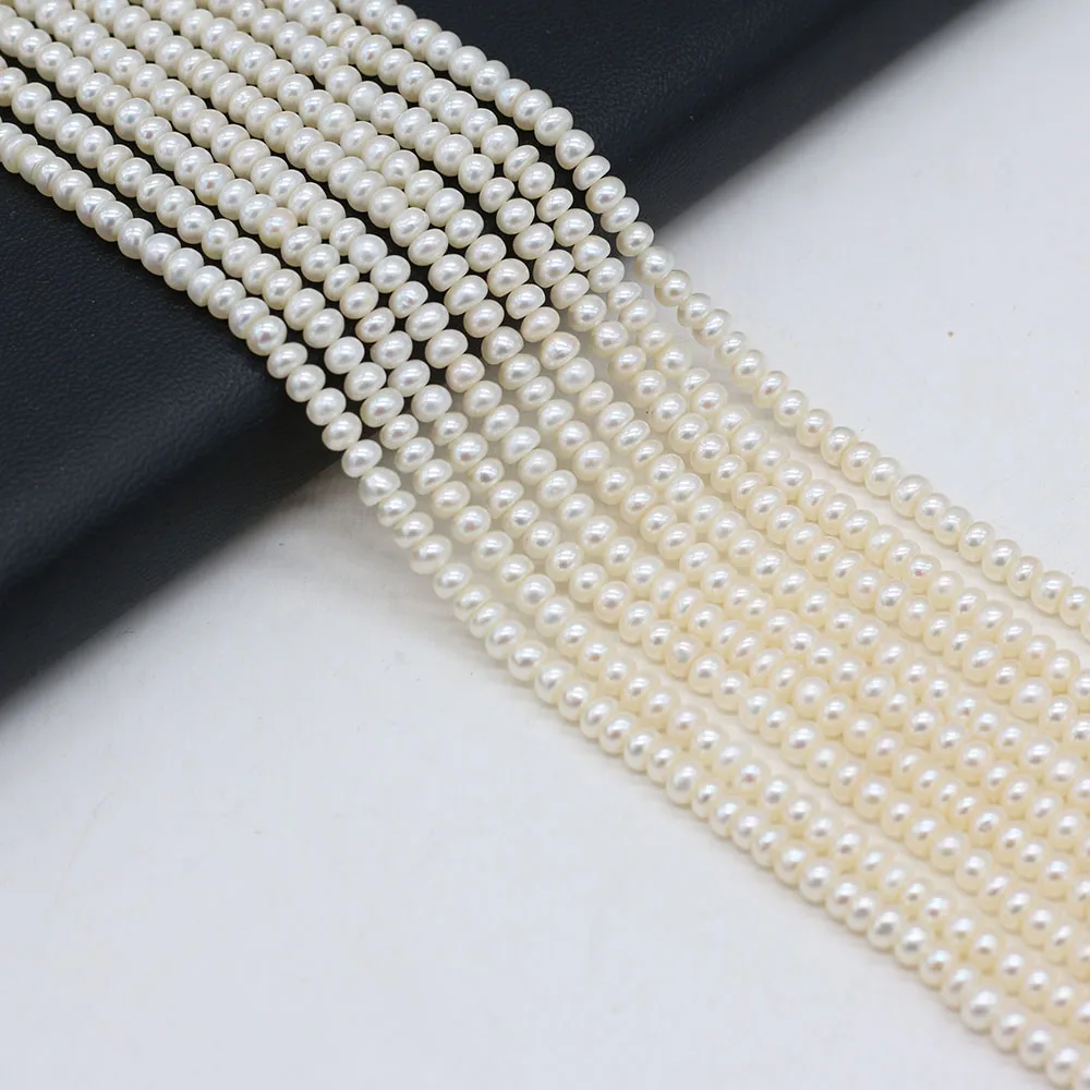 100% Natural Freshwater White Pearl Abacus Beads Loose For Jewelry Making DIY Charms Bracelet Necklace Earring Accessories 4-5mm