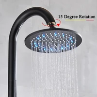 Outdoor Rainfall Shower Faucet Floor Standing Bathroom Bath Tub Mixer Tap Single Handle Heighten Bath Shower Faucets New Arrival 2