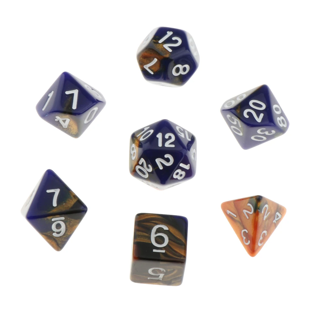 7Pc Multi-sided Dices Set D4-D20 MTG DND RPG Board Game Dice for D&D Roleplaying Party Casino Table Game Toy