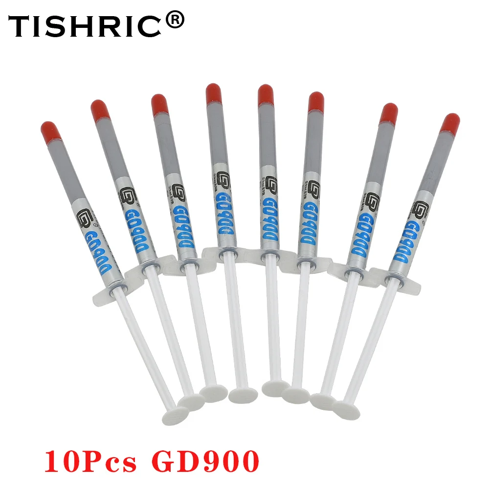 

TISHRIC 10PCS GD900 Thermal Grease Conductive Heatsink Plaster Fan CPU GPU Thermal Paste Silicone Compund Glue Cooler Radiator