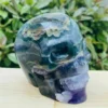 Natural fluorite quartz skull hand carved crystal healing skull 2