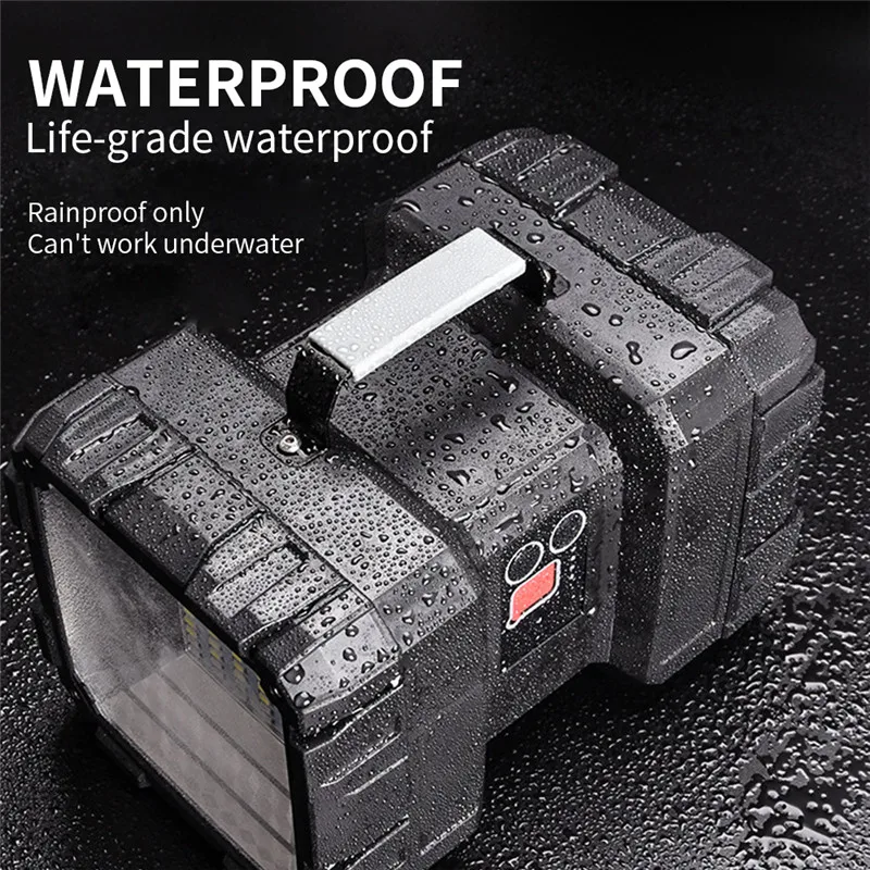 60W Outdoor Charging Portable Solar Work Light Wild Fishing Night Fishing Light Glare Searchlight 500 Meters Flashlight torch