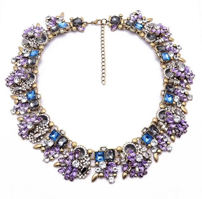 Dvacaman, роскошное колье-ошейник из хрустального стекла для женщин, свадебное цветное массивное ожерелье с подвеской, вечерние подарки - Окраска металла: 6