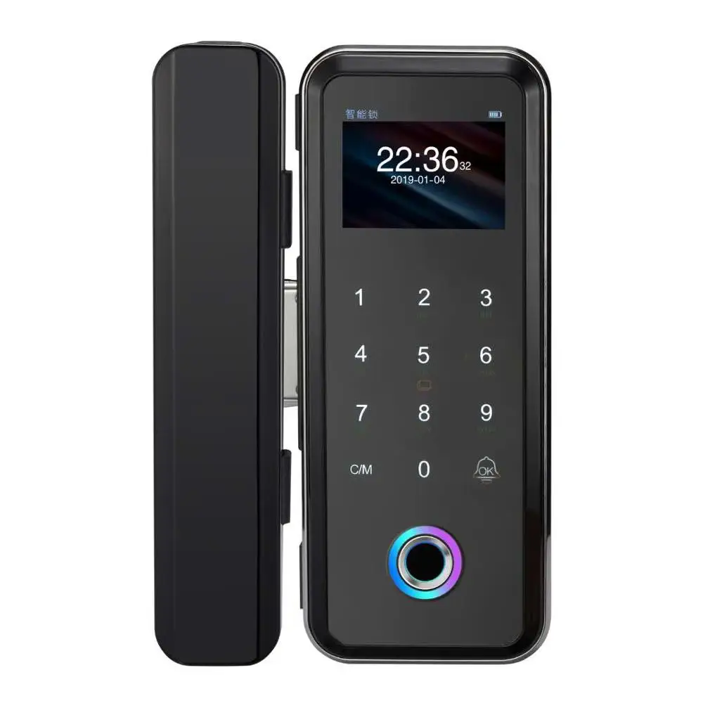 

Intelligent Keyless Digital Smart BiometricsFingerprint Password Card Glass Door Lock