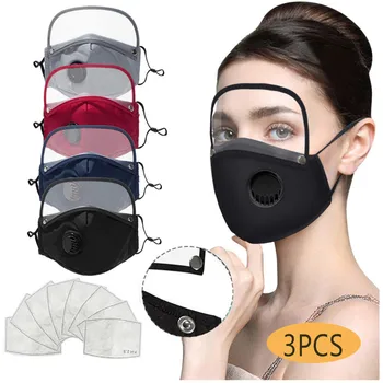 

Adults Washable Reusable Face Mask With Filter And Detachable Eye Shield mascarilla reutilizable masque de protection mascherine