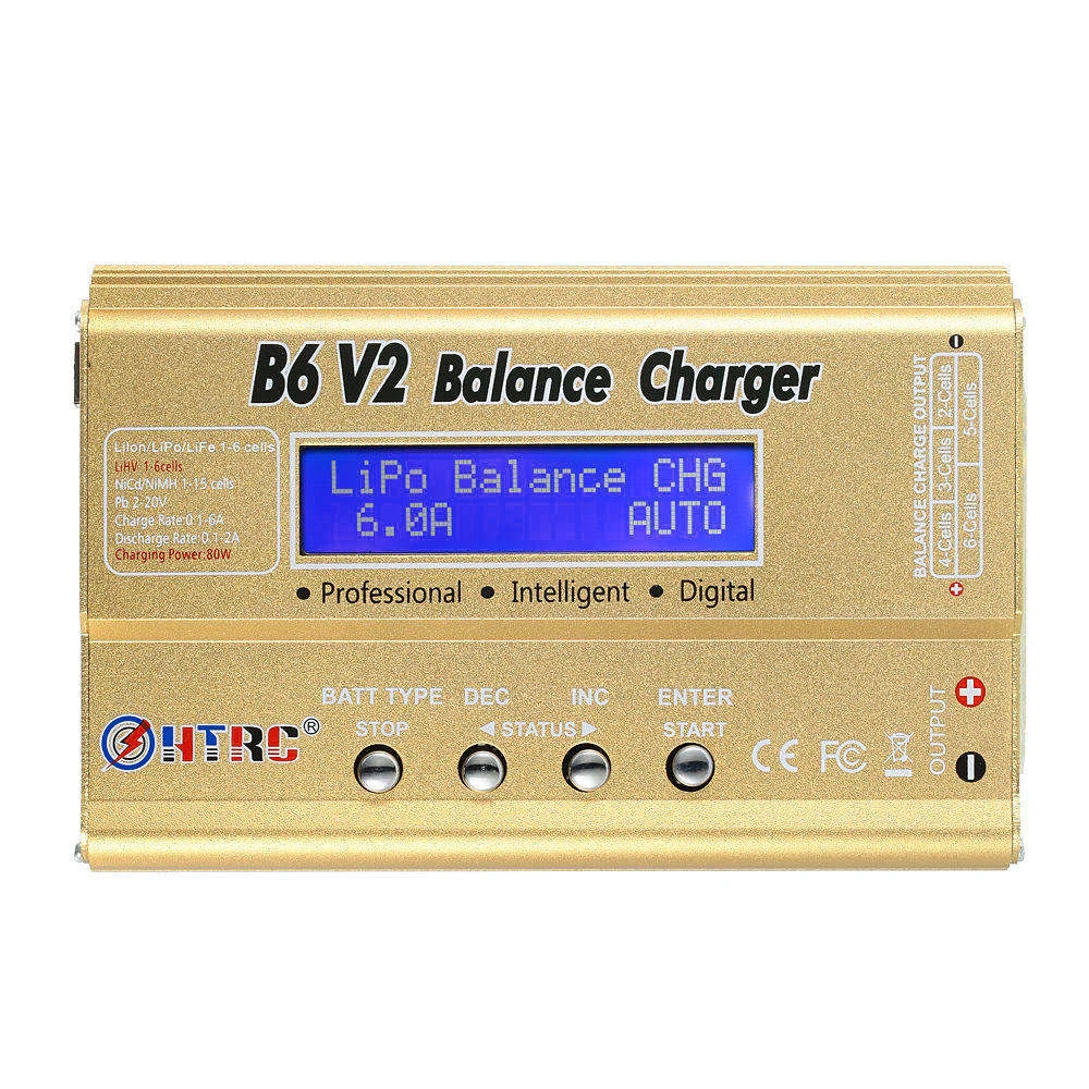 HTRC Imax B6 V2 80 Вт 6A RC балансирующее зарядное устройство для LiIon/LiFe/NiCd/NiMH/батареи