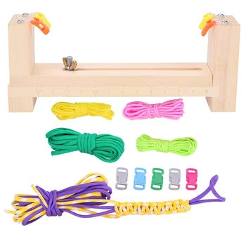 

DIY Jig Solid Wood Paracord Bracelet Maker Knitting Tool Knot Braided Parachute Cord Weaving Tools Wristband Braiding Device