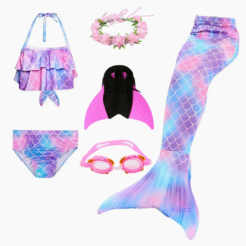 

Kids Girls Mermaid Tails For Swimming Fin Swimsuit Bathing Suit Tail Can Add Flipper Monofin Mermaid Costume Swimsuit