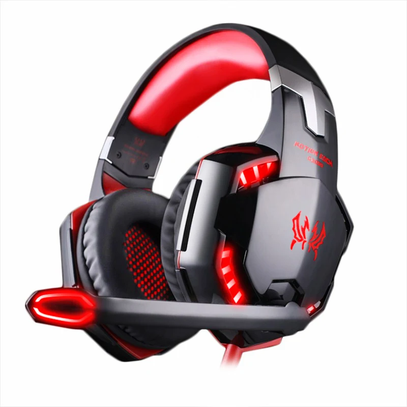 G2000 red G2000 компьютерные стерео лучшие наушники с глубокими басами, игровые наушники, гарнитура с микрофоном, светодиодный светильник для PC Gamer - Цвет: G2000 red
