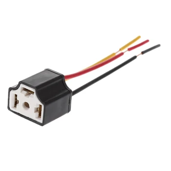 

H4 9003 Car Female Ceramic Headlight Extension Light Socket Adapter 12V