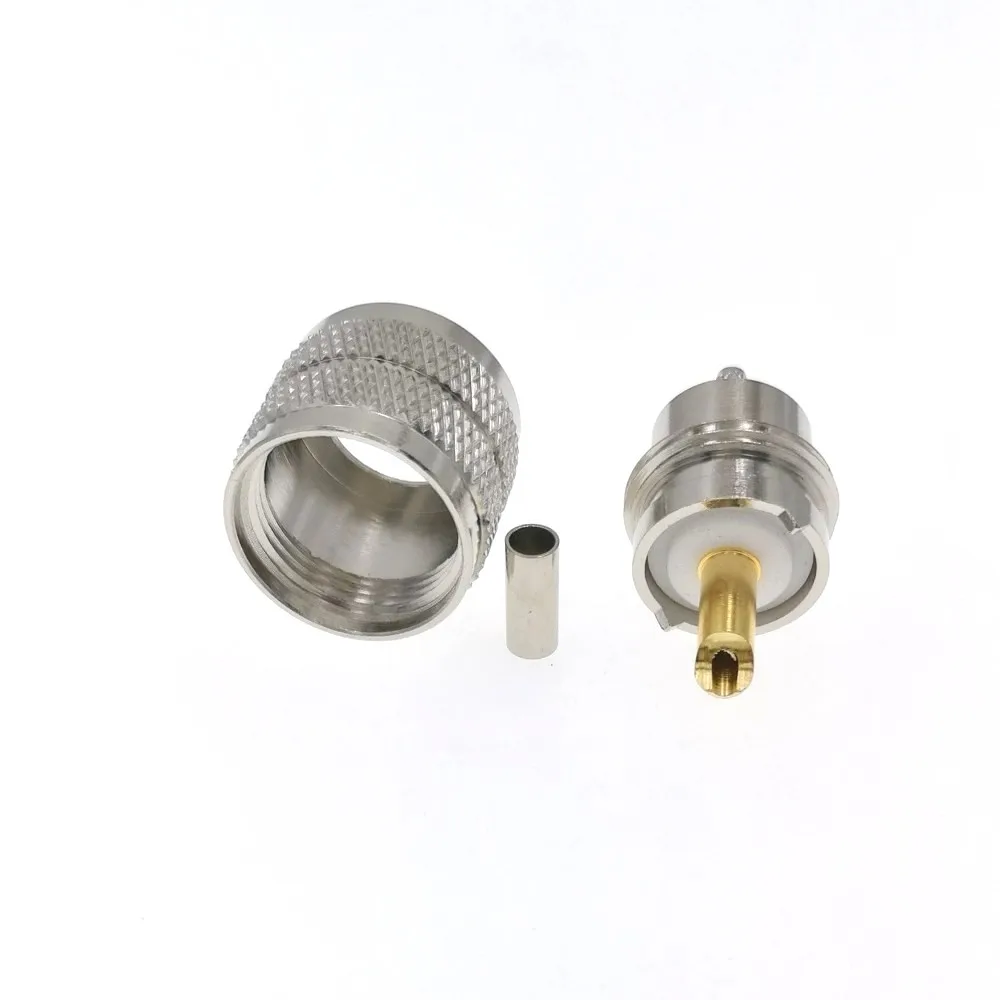10 шт. UHF PL-259 штекер PL259 разъем обжимной для RG174 RG316 LMR100 кабель RF разъем