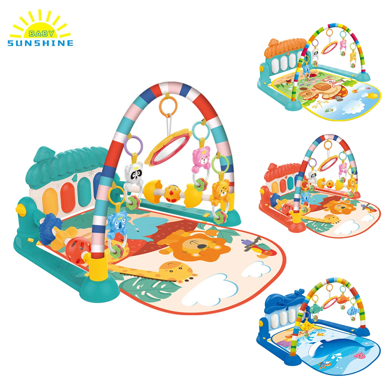 Estante de estera de Piano para bebé, estante de estera para música infantil, estante de Fitness, sonajero, juguete, estera para gatear, juguetes educativos para 0-18 meses