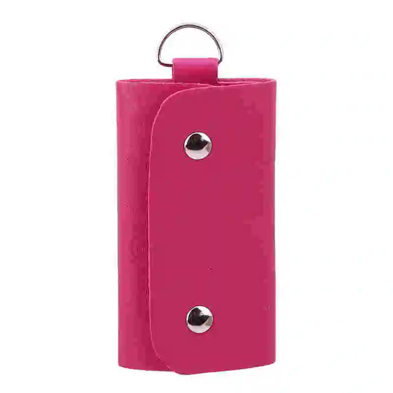 Rose red Мужские кошельки из искусственной кожи для автомобильных ключей, брелок для ключей, держатель для ключей, органайзер, сумки для менеджеров из искусственной кожи, автомобильный брелок для ключей, кошелек - Цвет: Rose red