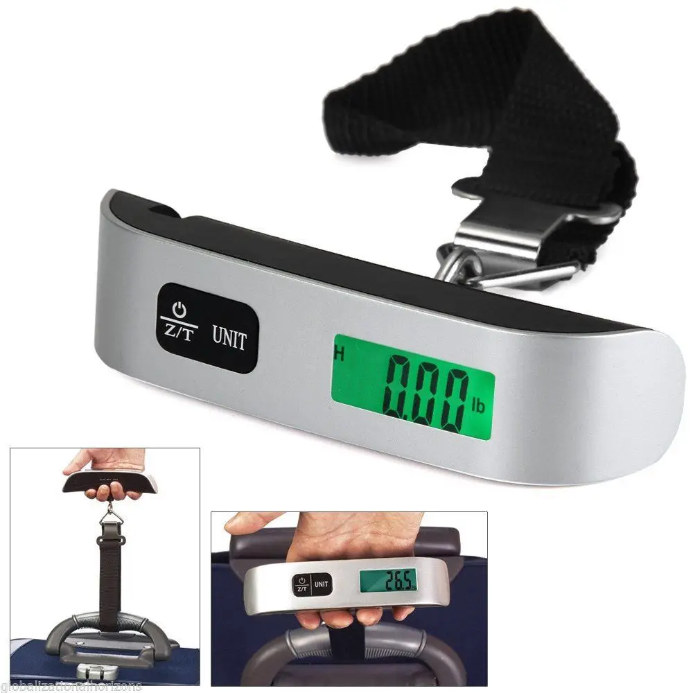 Digital Travel Luggage LCD Hanging Scale 50kg 110lb Electronic Weight Strap Suitcase Luggage Scales for Home Travel Shop