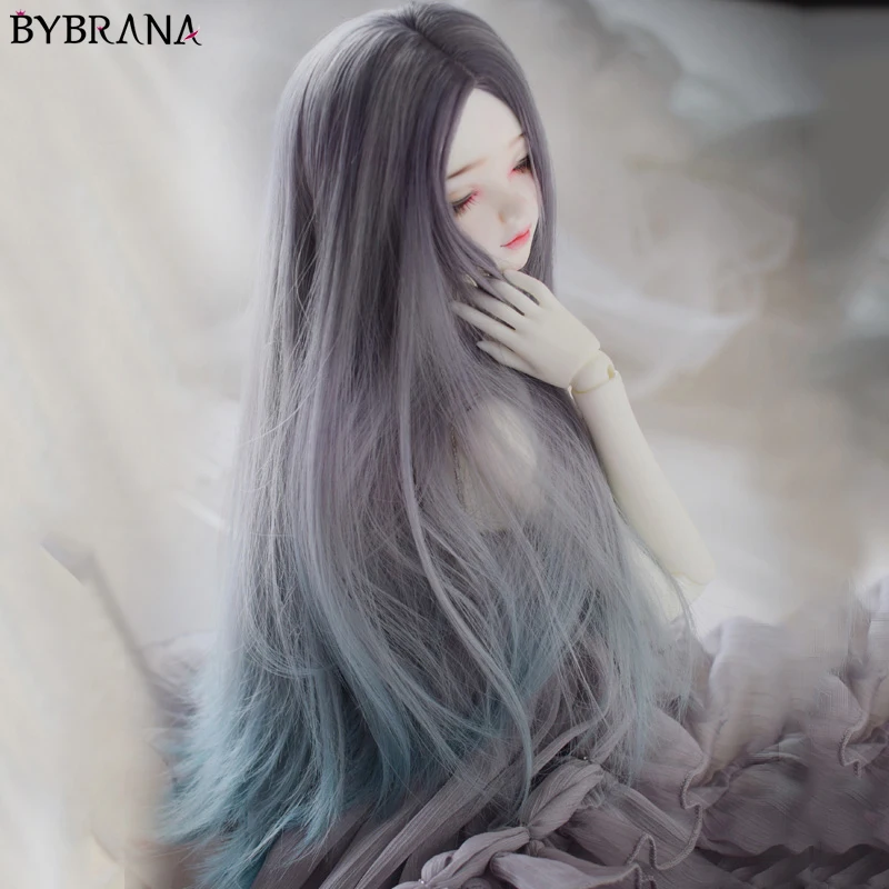 Bybrana bjd кукла парик длинные волосы градиент цвет парик супер мягкий