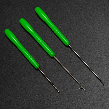 

3pcs Rig Carbon Steel Tool Hooks Bait Needle Portable Lightweight Accessories Fishing Terminals Carp Plastic Handle