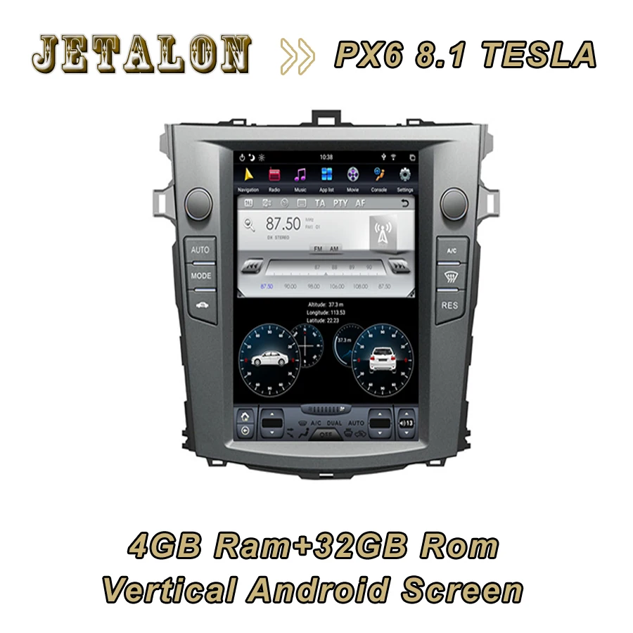 Умный автомобильный Android вертикальный экран для Toyota COROLLA 1024*768 с высоким