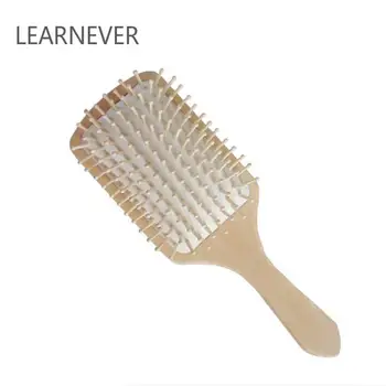 

1pc Hair Brush Anti Static Cushion Comb Wooden Spa Massage Comb Wooden Paddle Pointed Handle Teeth Hair Care Makeup Tools