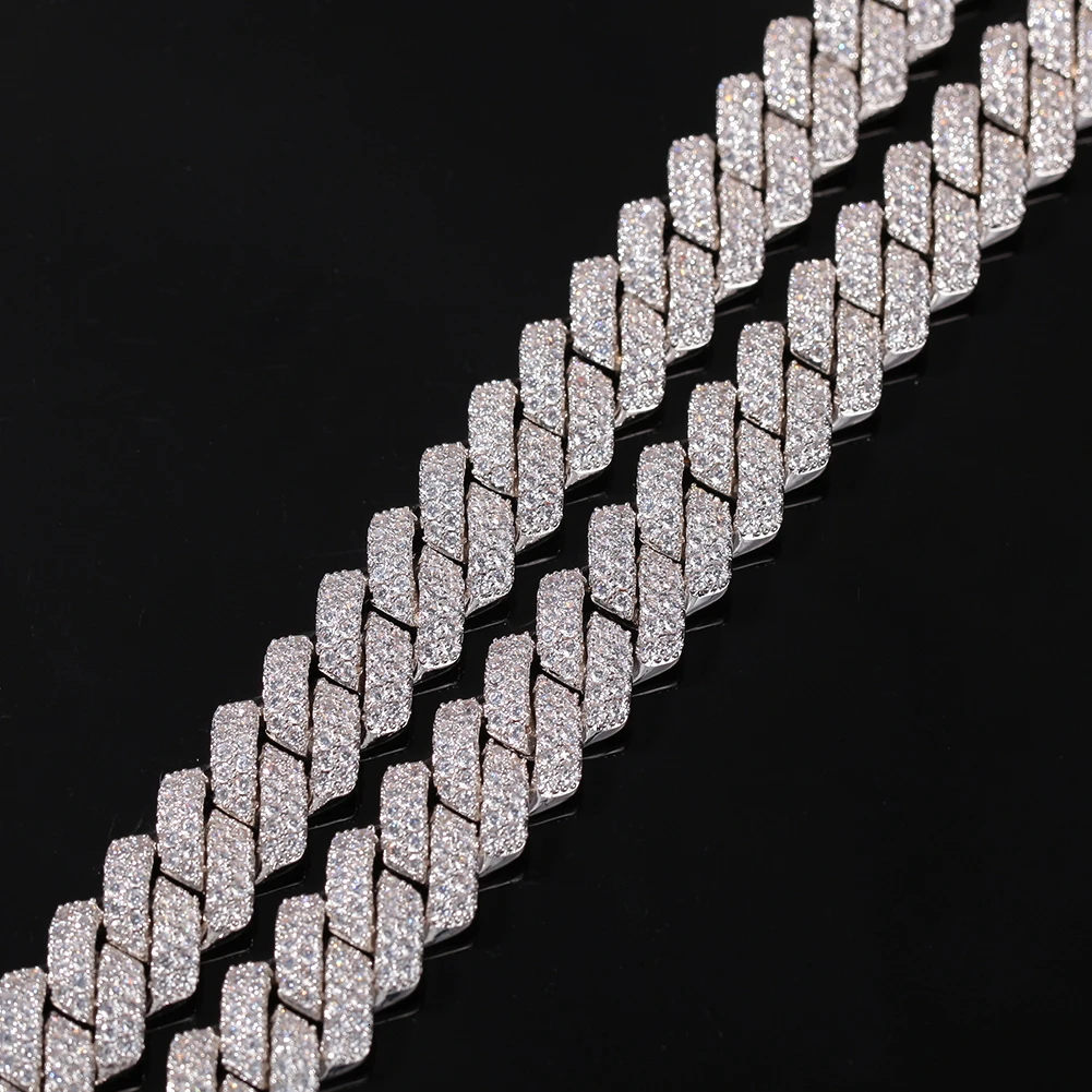 TBTK 13 мм Micro Pave зубец кубинская цепочка ожерелья модные хип хоп полный льдом из кубического циркония ювелирные изделия для мужчин и женщин