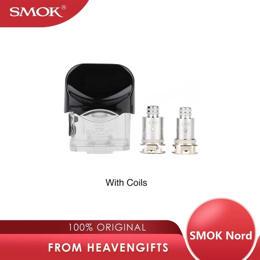 100% оригинал SMOK Nord Замена Pod 3 мл с 0. 6 Ом/1.4ом Головка Катушки для Kit электронная