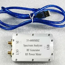Analisador bonde do espectro do sinal do medidor de energia da fonte do sinal da varredura do escudo da liga de alumínio do analisador do espectro 35 4400mhz