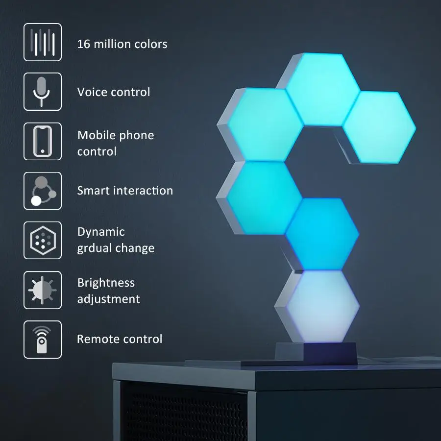 SOL светодиодный 1 шт. DIY Геометрическая сборка приложение контроль домашний светодиодный ночник Настенный светильник