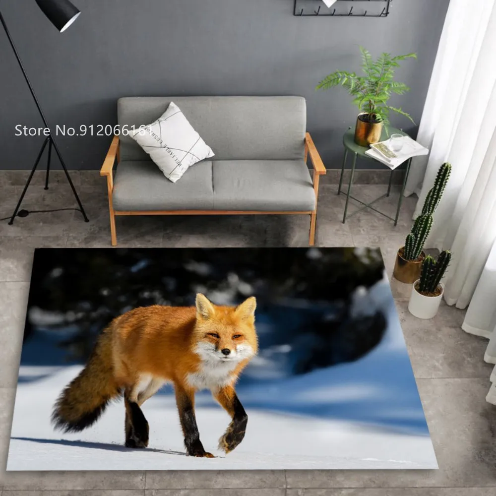 

Animals Fox Floor Rug Cartoon Lovely Doormats 3D Print Kitchen Doorway Floor Mats For Bedroom Living Room Floor Carpet Decor