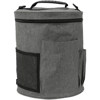 

Wool Storage Bag Woven Tote Bag Storage Bag, Portable Crochet Yarn Ball Rack, Crochet Bag with Pocket, for Family Travel