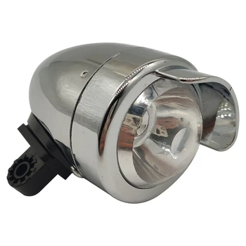 

Retro Classic Streamlined Tip Head Bicycle Head Light Super Bright LED Metal Chrome Bikes Headlight Cycling Lighting Equipment N