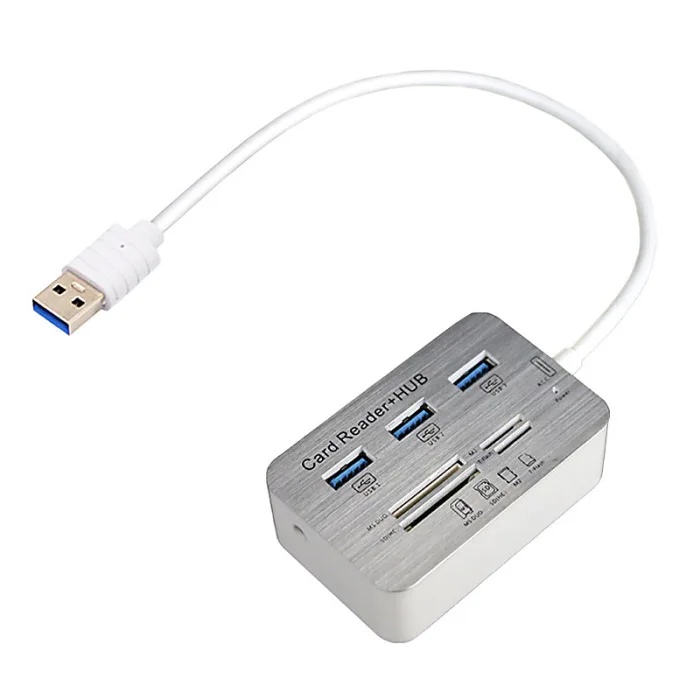 3 порта USB Multi-In-1 концентратор MS SD M2 TF считыватель карт памяти Алюминиевый адаптер SP99